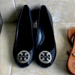 Tory Burch peep toe wedge